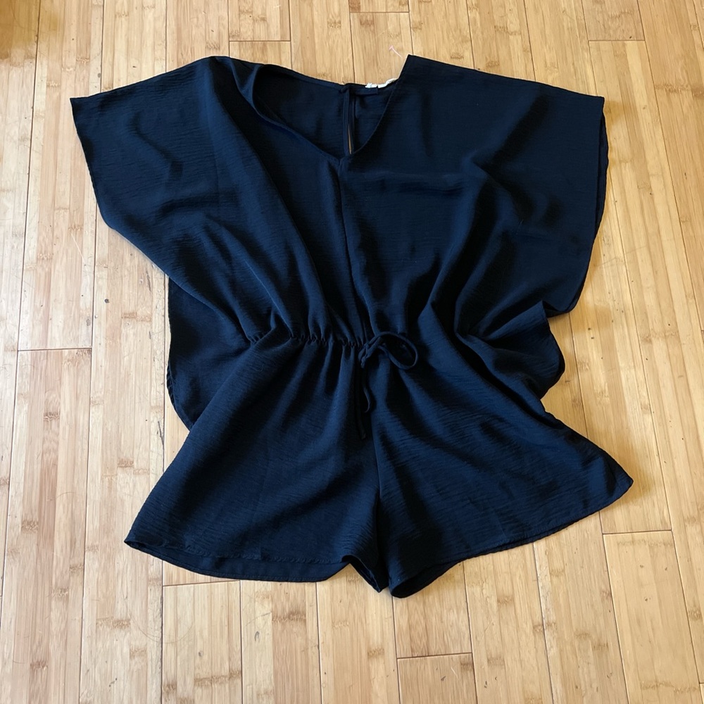 Eesome Elegant Black Drawstring Romper